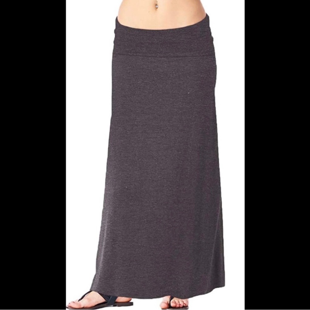 AB Studio navy blue knit maxi skirt